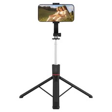 포포트레인 심플한 삼각대 셀카봉 R1 70cm, 블랙, 1개