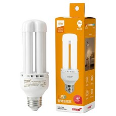 번개표 LED 컴팩트 램프 15W, 전구색, 1개