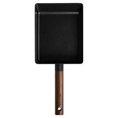 Truecook 電磁爐用 北美產胡桃木陶瓷迷你玉子燒鍋 黑色, 20cm, 1個