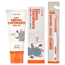 RESPET 寵物 B. F. T 塗抹式牙膏 70g + 深層潔牙刷組, 1套