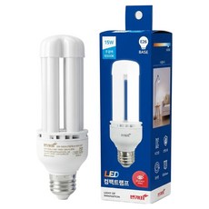 번개표 LED 컴팩트 램프 15W, 주광색, 1개