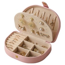 스윗콩 깔끔정리 주얼리 악세사리 목걸이 귀걸이 수납 보관함, 핑크, 1개