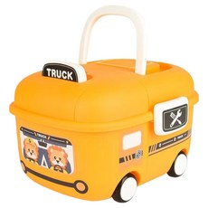 델리리움 자동차 스타일 바퀴달린 이동식 장난감 정리함, 옐로우, 1개
