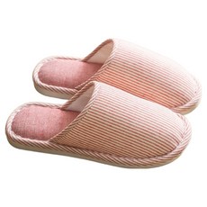 SOMNIARE 四季室內用防滑亞麻拖鞋, 細條紋紅色, 1個