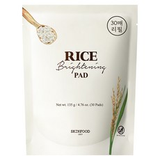 SKINFOOD 米粹亮白棉片補充包 135g, 1個, 30枚入