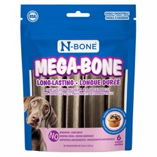 N-Bone MEGA-BONE 長嚼棒 長效耐嚼潔牙棒 6支, 476g, 1個, 藍莓南瓜馬芬風味