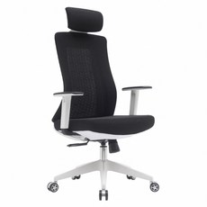 E-home Vortex 4.0 旋流白框高背半網扶手人體工學電腦椅 LX608A-blk, 黑色