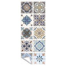 Sunbit Lamora 磁磚貼紙 10入, 復古藍