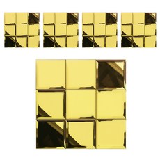 MONESPACE 鏡面馬賽克瓷磚 割邊 100mm, 金色 金鏡, 5個