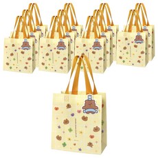 조선문방구 곰돌곰들곰돌희 부직포 쇼핑백, Yellow, 12개