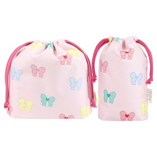 세맘스 스트링 파우치 2종 세트, 하트퍼프