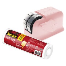 스카치 컴팩트 원터치 디스펜서 + 초강력 다용도 테이프 리필 12mm x 20m 12p 세트, 피치핑크, 1세트