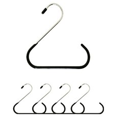 Hanbomnuri 防滑環多功能帽子包包圍巾皮帶領帶整理收納衣架, 黑色, 5個