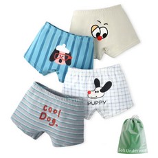 兒童 cool dog 四角內褲 4件組 + 防塵袋套組 N199