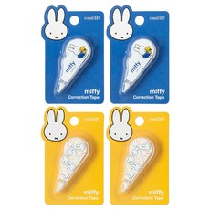 스튜디오에잇 미피 미니 수정 테이프 5mm x 3m 2종 x 2p 세트, 옐로우, 블루, 1세트