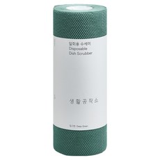 생활공작소 일회용 수세미, 딥그린, 60개입, 1개