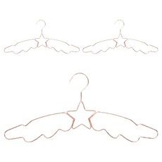 德普羅商務 星形鐵製纖薄防變形衣架, 玫瑰金, 3個