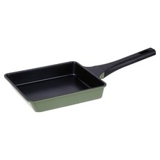 키친플라워 인덕션 사각 계란후라이팬 올리브그린, 1개, 18cm
