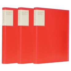 ECO Chungwoon Data Bank 透明文件夾 A4 40p, 紅色, 3個