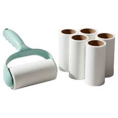 Malltoday 便攜式除塵手柄膠帶清潔器 綠色 + 紙卷5入組, 1套