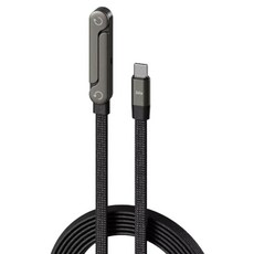HIGHON Type-C轉Type-C高速充電支架型充電線, 黑色