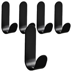 德普羅商務 極簡多用途室內裝飾門J型掛鉤 TYPE 01, 黑色, 5個