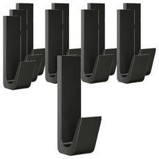 더플로우커머스 미니멀 다용도 인테리어 도어 J형 후크 TYPE 02, 블랙, 10개