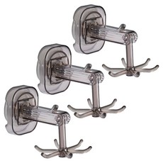 아케이바이 다용도 고급형 무타공 회전걸이, 투명블랙, 3개