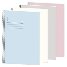 포포팬시 2000 모노심플 기본 라인 스프링노트 4종 세트 8mm, 아이보리, 블루, 핑크, 그레이, 1세트