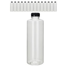 미르코리아 투명 페트병, 블랙(브릿지캡), 15개, 1L 블랙(브릿지캡), 15개, 1L