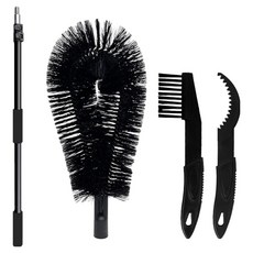 월드크린 거미줄 제거솔 장대 세트 2.4m, 블랙, 1세트