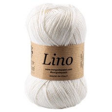 Borgo de' Pazzi Rinopacci 100%亞麻編織線 50g, 白色, 1個