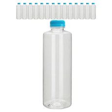 미르코리아 투명 페트병, 블루(브릿지캡), 15개, 1L