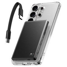 신지모루 발열차단 Qi2 초고속 반고체 세미솔리드 배터리셀 오반고 M슬림팩 PD 20W 5000mAh 맥세이프 보조배터리 C타입, 블랙, Sjm-OBS-5K 블랙, Sjm-OBS-5K