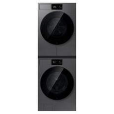 삼성전자 Bespoke AI 세탁기 + 건조기 + 상단설치키트 세트 21kg + 20kg 방문설치, 다크스틸, WF80H2120BDHS