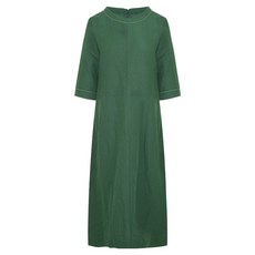 올리비아하슬러 스티치 소매단 라운드 린넨 원피스 OHDMOP213