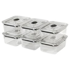 prepara 브루클린 전자레인지용 트라이탄 냉동밥 보관용기 블랙, 6개, 460ml