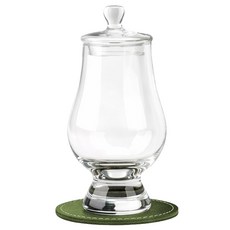 글렌캐런 글래스잔 STD + 마텐더 더캡 +가죽 코스터 올리브그린 세트, 1세트