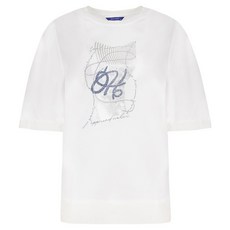 올리비아하슬러 여성용 스케치 프린팅 핀턱 티셔츠 OHDM-TS113