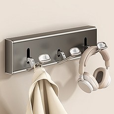 德普羅商務 鋁製壁掛式隱藏掛鉤 3鉤, 槍灰色, 1個