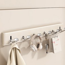 더플로우커머스 알루미늄 벽걸이 히든 후크 6구, 화이트, 1개