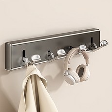 더플로우커머스 알루미늄 벽걸이 히든 후크 4구, 건메탈그레이, 1개