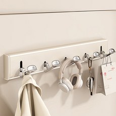 더플로우커머스 알루미늄 벽걸이 히든 후크 5구, 화이트, 1개