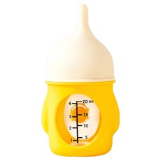 둥둥펫 반려동물 급여량 조절 실리콘 젖병, 1개, 옐로우