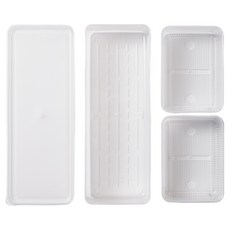 JAJU 잘보이는 밀폐용기 채반 2.1L, 2개