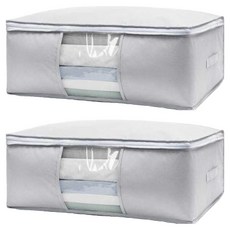 Apnalchangchang 衣物棉被收納整理箱, 灰色, 2個