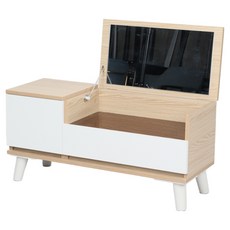 도리퍼니처 이사벨 좌식 화장대, 화이트 + 내추럴