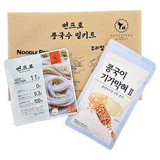 시즈널마켓 면프로 고단백질 콩국수 면 + 간편한 콩국물용 콩가루 90g 세트, 1세트