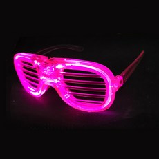 다다랜드 파티용 코스튬 소품 LED 셔터 선글라스, 핑크, 1개