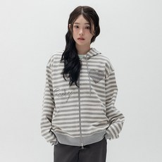 highschooldisco 仙女燙鑽條紋連帽拉鍊外套